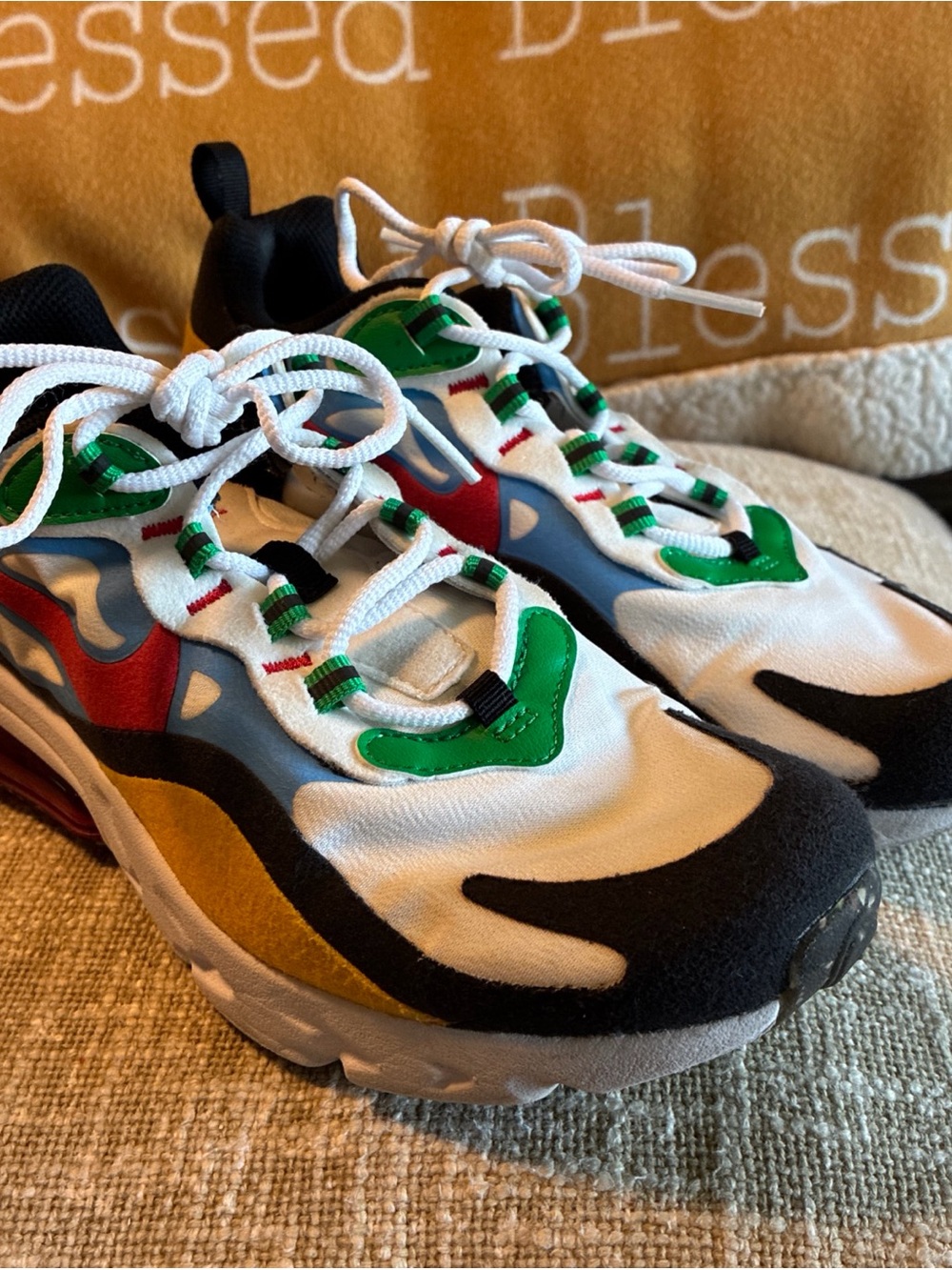 Nike Kids Multicolor Sneakers with Green and Black Accents